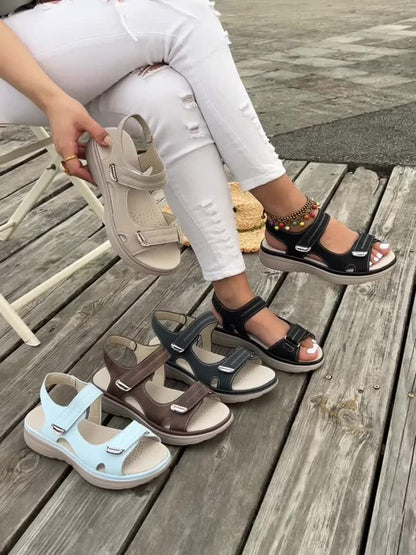 Women'S Premium Adjustable Strap Platform Sandals | Elegant, Comfortable Orthopedic Summer Casual Open-Toe Walking Shoes, High-Quality Breathable And Non-Slip Fashion Footwear With Microfiber Upper And Sole, Women Shoes