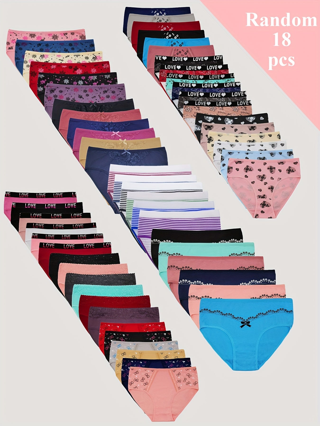 18pcs Women's Mid-Waist Panties - Sexy Seamless Quick-Dry Underwear with Leopard Print and Solid Color Designs, Soft Stretch Fabric for Yoga, Gym, Casual Wear - Elegant Multi-Pack for Home, Family, and Gifting | Fashion Underwear | Breathable Fabric