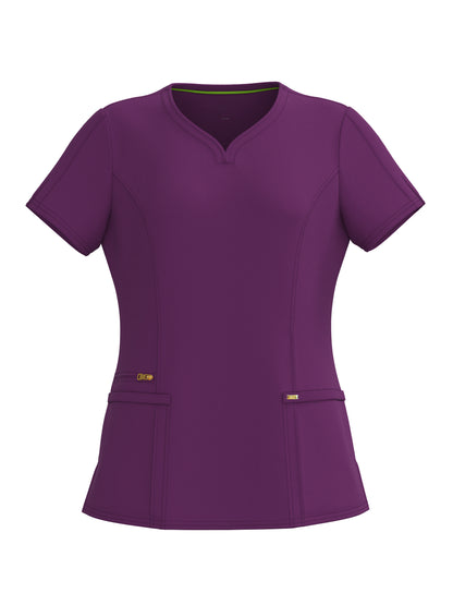 PandaFlex modern neck in Four-Way Stretch Fashion Scrubs Set V-Neck Short Sleeve Scrub Top & Straight Leg Cargo Pants for Nurses with zipper pockets 3372