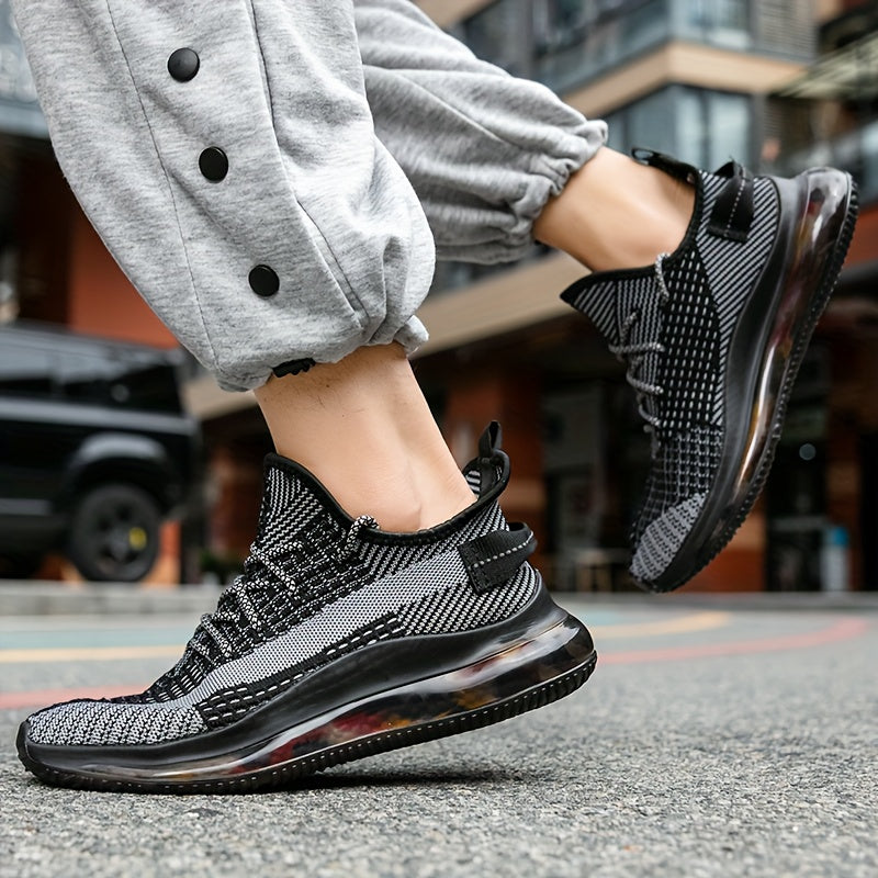 Men's Sports Shoes, Thick-soled Lace-up Men's Casual Shoes, Fabric Surface Men's Breathable Sports Shoes, Men's Running, Suitable for Outdoor Running, Gatherings and Other Activities