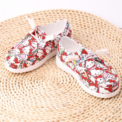 Casual Sneakers, Low-top Sporty Flat Shoes, Suitable for Indoor And Outdoor Use, Comfortable Flat KT Catel Shoes