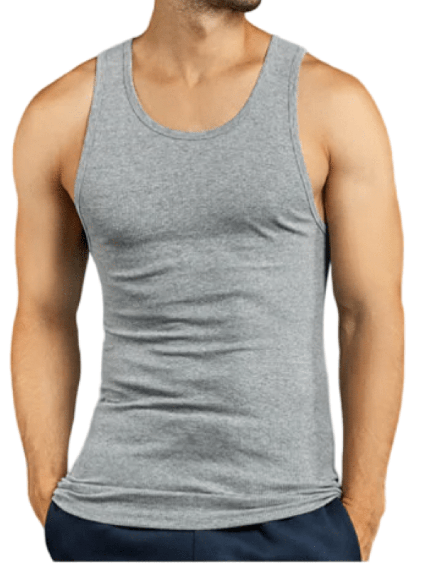 3 Pack Men's Solid 100% Cotton Tank Top A Shirt S-3XL Basic Underwear Daily Wear Classic Fit Regular Plus Big & Tall Size, Basic Layering Tops, Cotton Workout Breathable Casual A-Shirts for Sport Hiking Activewear
