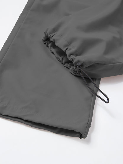 Lightweight Breathable Cargo Trousers for Men, Featuring an Elastic Waistband with a Drawstring, Loose Wide Legs, Multiple Pockets, And Quick-Dry Fabric, Ideal for Outdoor Hiking, Streetwear, Everyday Use, And All-Season Fashion