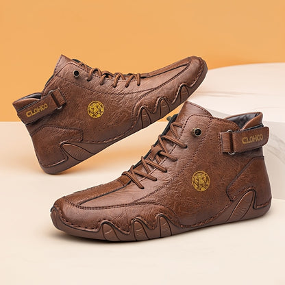 CLOHOO Men's High-Top Sneakers - Comfortable, Breathable Casual Shoes with Soft Rubber Sole for Outdoor & Casual Attire