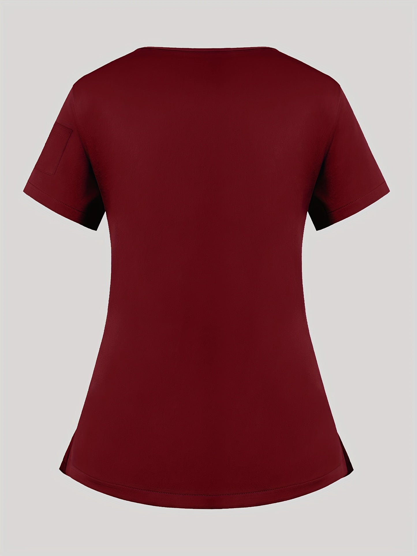 Women'S V-Neck Frosted Breathable Uniform Pocket Handwash Workwear Brush Handwear Top