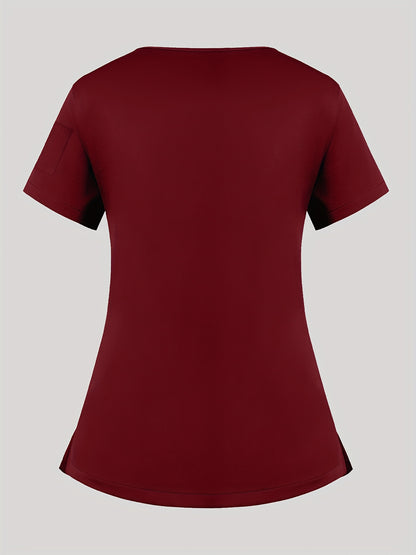 Women'S V-Neck Frosted Breathable Uniform Pocket Handwash Workwear Brush Handwear Top