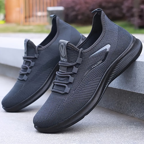 Solid Breathable Durable Sneakers for Outdoor Jogging - Men'S Comfy Training Shoes