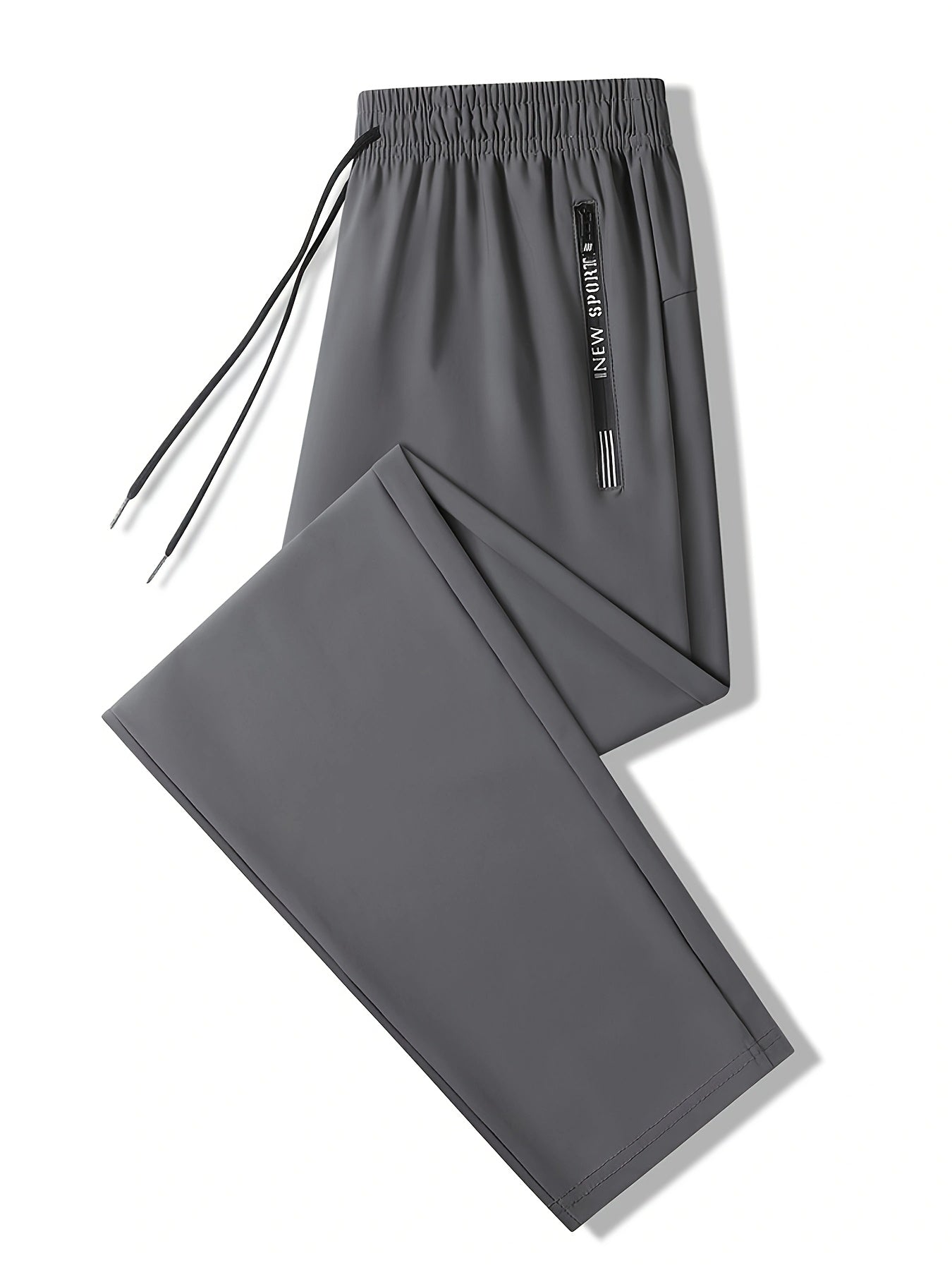 5pcs Vexalon Men'S Summer Sports Pants, High Stretch Fiber, Polyamide 80% Spandex 20% Solid Color Fabric, Regular Fit with Pockets, Breathable Comfortable Running Training Long Trousers