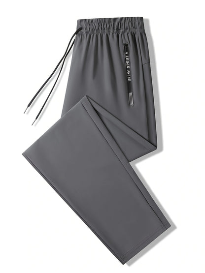 5pcs Vexalon Men'S Summer Sports Pants, High Stretch Fiber, Polyamide 80% Spandex 20% Solid Color Fabric, Regular Fit with Pockets, Breathable Comfortable Running Training Long Trousers
