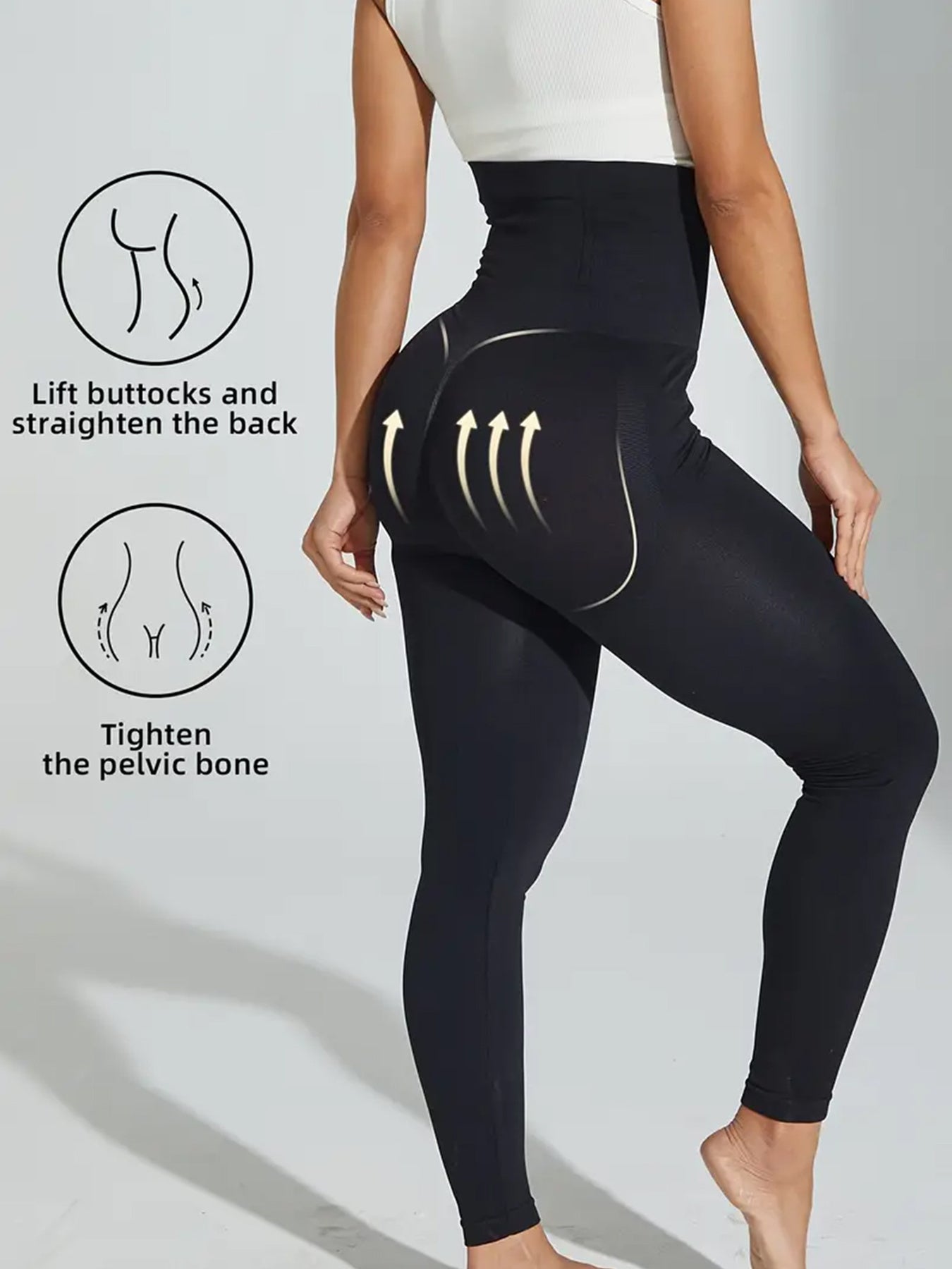 2 Pair of Women's High-waisted Shaping Pants with Great Elasticity That Helps Smooth and Shape the Waist and Abdomen, Making Them Look Flatter and Firmer. Commonly Worn in Daily Life or on Special Occasions.