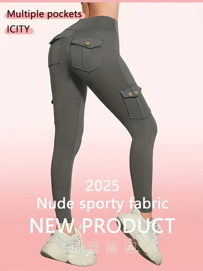 One Pair Of Women'S Slim Work Pants, With Multi-functional Pockets, High Elasticity. Aids In Tightening The Buttocks And Abdomen. Airtight Pants. Suitable For Outdoor, Home Use, Commuting, And Local Warehouse Direct Delivery.