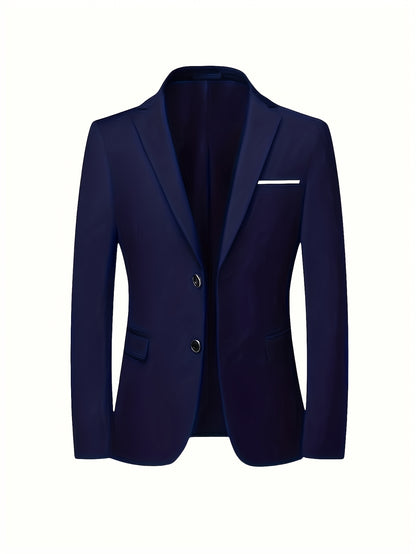 2pcs Men's Suit Fashion Outfit - Jacket, Trousers - Elegant for Business and Casual Wear, Suitable for Banquets and Parties.