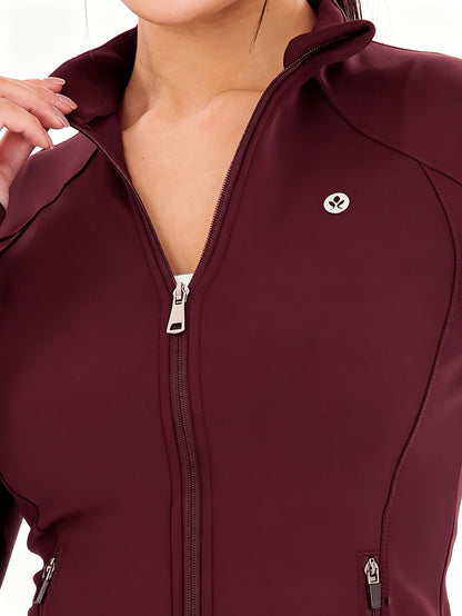 Workout Jackets for Women Full Zip Up Cropped Athletic Long Sleeve Lightweight Slim Fit Running Tops with Pockets
