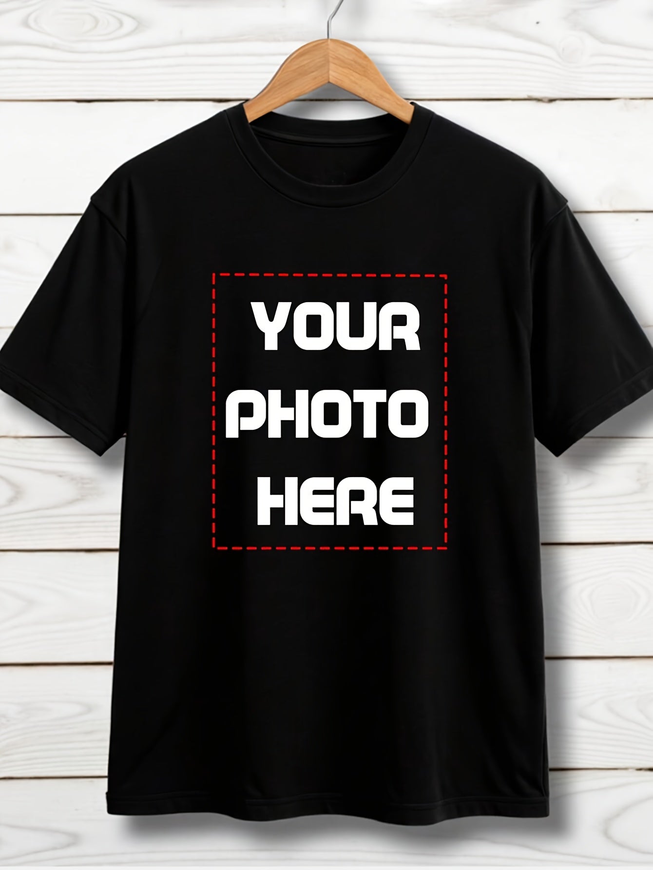 Men's Personalized Photo T-Shirt - Custom Upload Your Own Picture/Text/Logo - Quick-Dry Breathable 150gsm Fabric - Upload via Phone/Computer - Ideal,, Corporate Uniforms - Retro & Modern Short Sleeve Round Neck