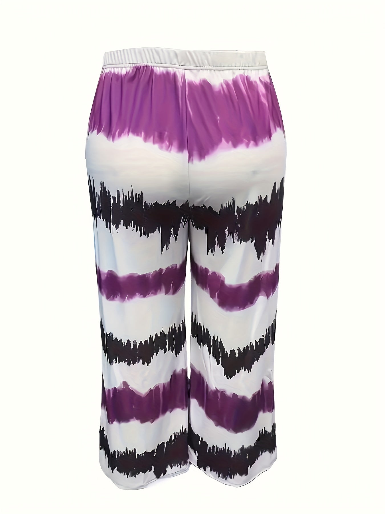 Casual Two-Piece Set Featuring a Round Neck Printed Vest And Wide-Leg Pants