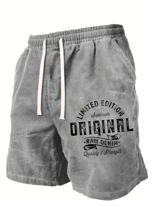 Floral Print Style 300G Heavyweight Vintage Texture Washed Shorts Neutral Streetwear Trendy Comfortable Sport Casual Look Holiday Essential