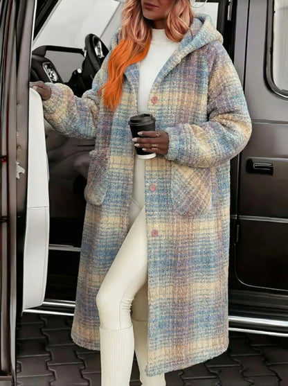 Grey Powder Blue Rice Home Coat Ladies Black Five Exclusive Warm Thick And Velvet Long Cute Sweet Home Colorful Plaid Home Pajamas Christmas Coat.
