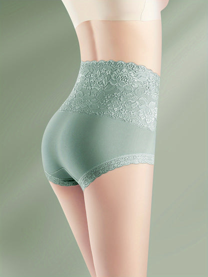 6pcs Jacquard Non Pinch Hip High Waist Everyday Lace Women'S Panties Panties for All Seasons, High Cut Panties for Women, Womens Plus Size Panties, Frilly Panties, Underwear for Women, Satin Panty for Women, Daily Wear Panties, Comfortable Undergarm