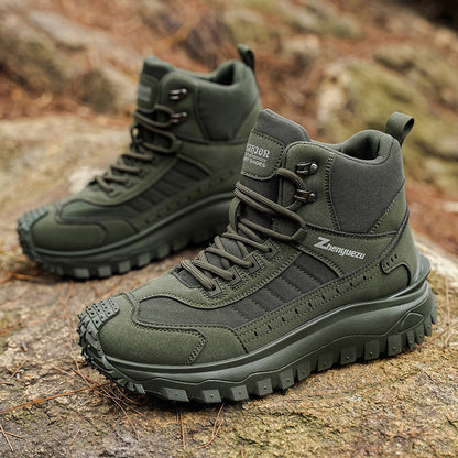 [Lightweight|Comfortable] Lightweight Comfortable High-Top Hiking Boots | Large Size Sports, Thick Sole, Casual Walking Shoes, All-Season Outdoor Activities, Camping