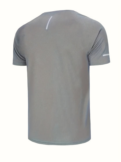 Set of 4 Men'S Summer Stylish Breathable Quick-Dry T-Shirts - Moisture-Wicking Crew Neck Tops with Improved Visibility - Available in Solid Colors, Moisture-Wicking Material, Suitable for Various Occasions Novelty Pajamas Loungewear