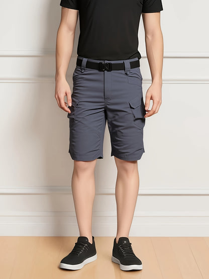 Men'S Multi-Pocket Shorts - Cargo Shorts - Casual Shorts - Breathable And Quick-Drying Design, Suitable for Hiking, Fishing And Outdoor Work (Belt Included) - Available in Black, Gray, Khaki | Breathable Fabric, Camping Equipment