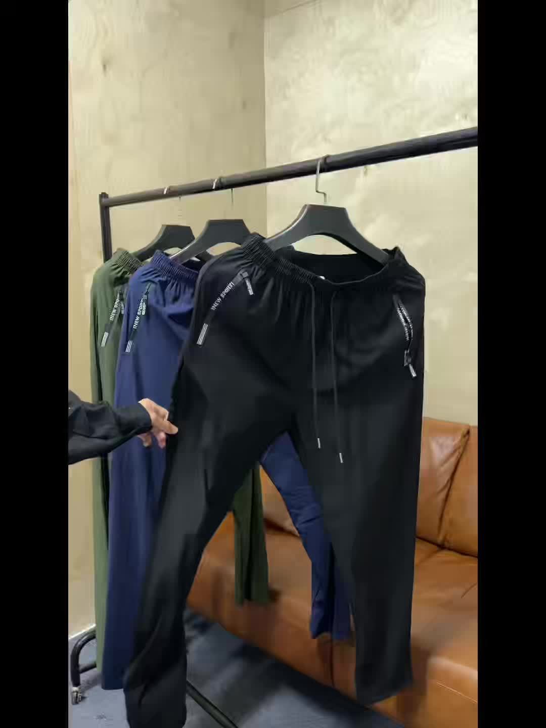 5pcs Vexalon Men'S Summer Sports Pants, High Stretch Fiber, Polyamide 80% Spandex 20% Solid Color Fabric, Regular Fit with Pockets, Breathable Comfortable Running Training Long Trousers