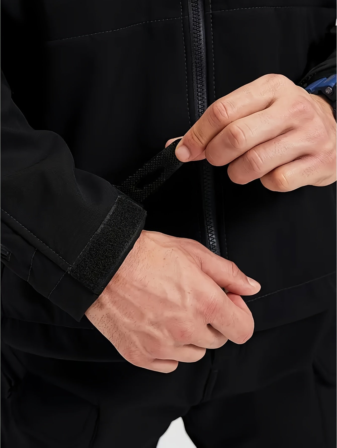 Men's Fleece-Lined Softshell Tactical Winter Jacket with Zip-Up Hooded Coat, Multiple Pockets & Lining - Outdoor Skiing, Hiking, Camping Workwear - Machine Washable Warm Fall/Winter Gear for Cold Weather Activities (Polyester)