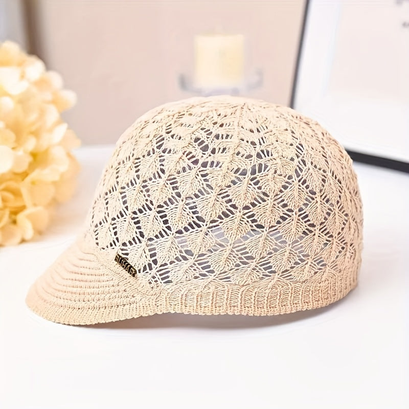 4pcs Lightweight Breathable Women Beret Hats, Foldable Portable Design for Easy Storage and Carrying, Non-elastic Snug Fit Design to Fit Head Circumference Stably, Machine Washable for Labor-free Daily Cleaning and Repeated Use, Delicate Jacquard Wov