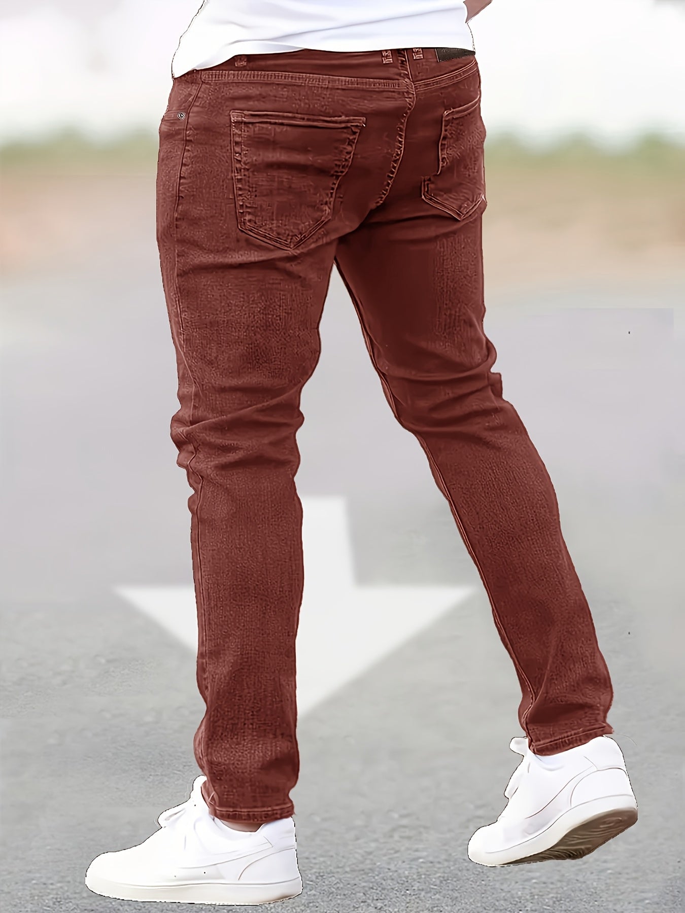 3pcs Men's Slim Fit Jeans - Heavy- Washed Streetwear Pants Suitable for All Seasons, Stretchable Basic Style with Washed, Year-Round Wear for Casual & -Casual Outfits
