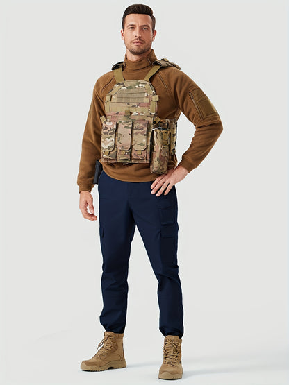 31' Men's Work Pants Cargo Pants Loose Casual Multi Pockets Outdoor Pants Color Block Straight Leg Cargo Pants with 8 Pockets