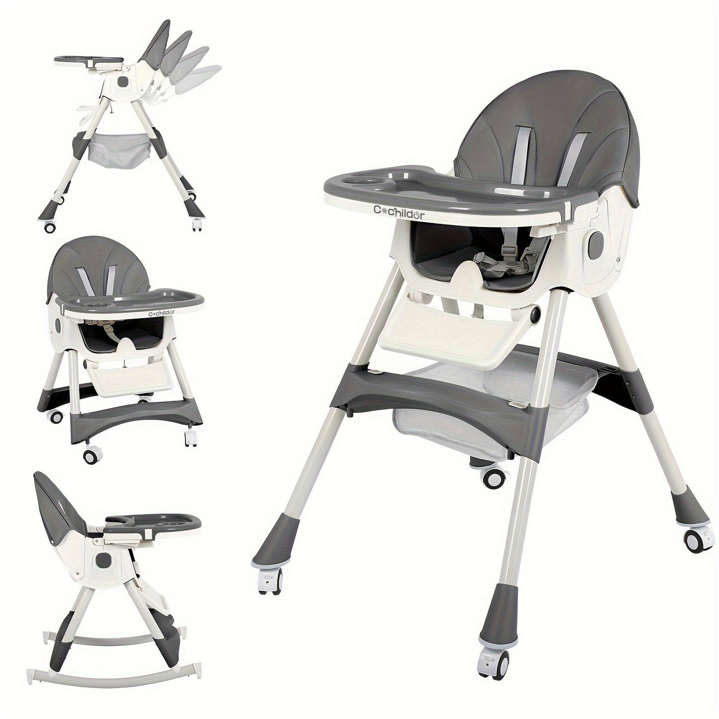 Multi-Functional Dining Chair, Outdoor Dining Chairs, Switchable in Multiple Forms, Adjustable Backrest in Multiple Levels, Five-Point Seat Belt, Portable And Foldable - Perfect for Outdoor Travel And Holiday Gift Giving