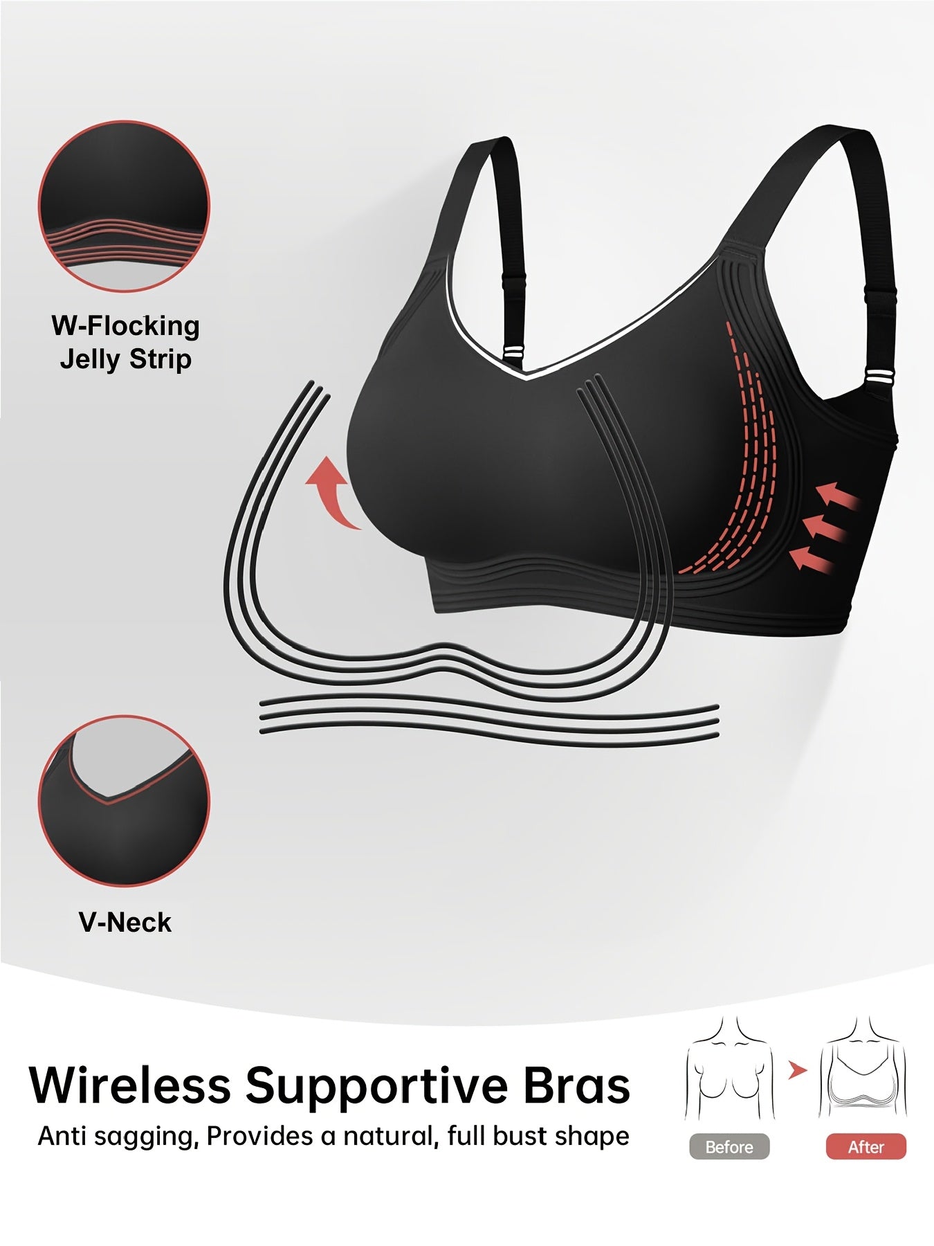Women's Wireless Bra Comfortable Breathable Seamless Bra Soft Sleeping Bra Push Up Women's Underwear Daily Casual Bra Full Cup Sports Bra Suitable for Daily Wear Adjustable Shoulder Straps