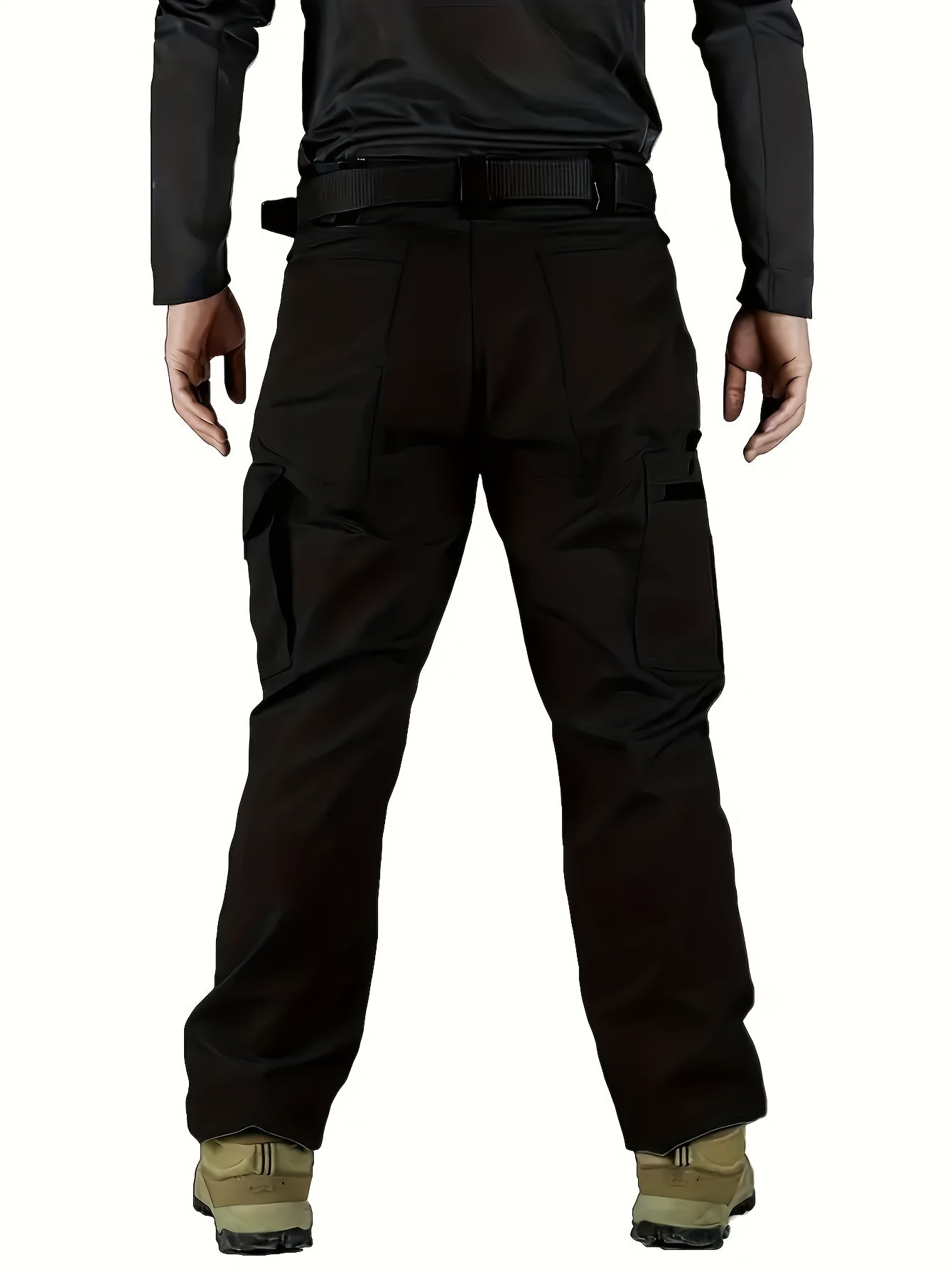 2pcs Men'S Tactical Pants - Heavy-Duty, Adjustable Belt & Multi-Pocket Design, Durable Outdoor Pants For Hiking, Hunting, Climbing, Casual Wear