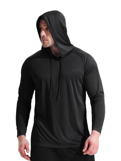 Men 5pcs Spring Summer Long Sleeve Hooded Sweatshirt Set, Quick Dry Breathable Lightweight Hoodie T-Shirt, Sports Outfit for Outdoor Fishing, Gym, Running, Basketball, Travel Leisure, Ideal Father's Day Gift for Dad Men Daily Holiday Present