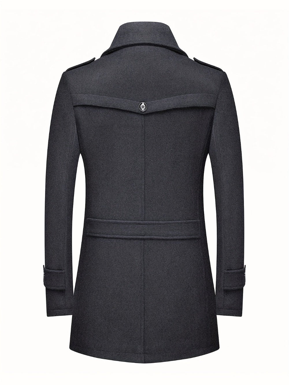 Men's Versatile Wool Blend Single-Breasted Coat