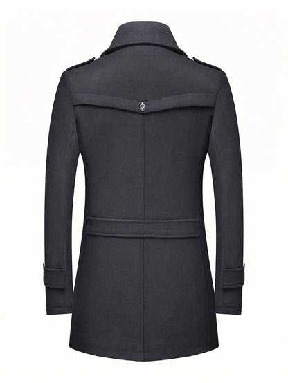 Men's Versatile Wool Blend Single-Breasted Coat