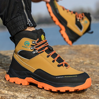Men's Work Safety Boots - High Top Design, Steel Toe Protection - Anti Smash, Anti Puncture, Anti Slip And Wear-resistant Rubber Sole - Suitable for Construction | Factory | Daily - Warehouse Shoes | Modern Work Shoes | Outdoor Laborers