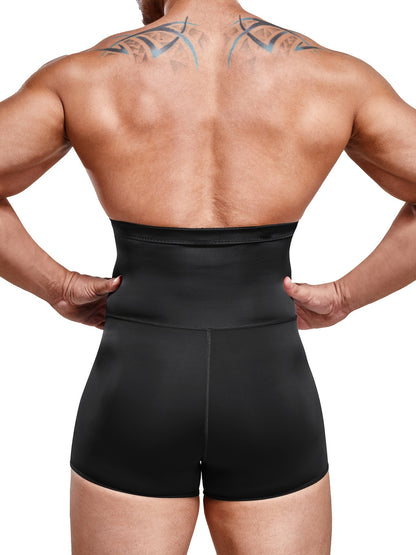 Men' High Waist Tummy Control Shorts - Seamless Slimming Underwear with Belly Girdle, Tight-Fit Boxer Briefs Suitable for Gym, Postpartum & Casual Attire, Non- Body Shaper Shorts
