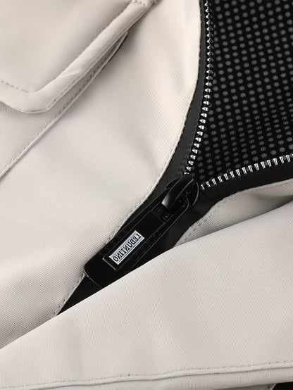 Men's Fashion New Jacket Men's Spring Autumn Thin Casual Multi-Pocket Outdoor Windbreaker Stitching Color Jacket Jacket Men's Removable Hat Windproof Outdoor Jacket Male