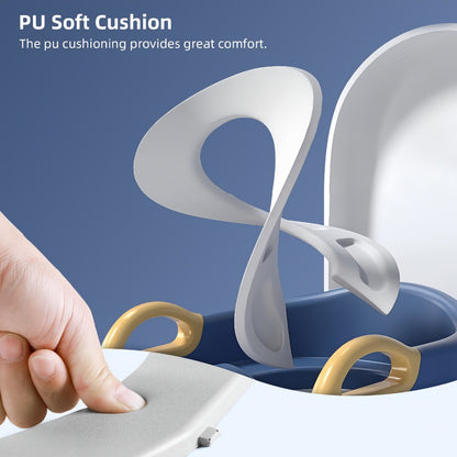 Foldable Potty Training Seat with Steps - Adjustable Height and Soft Cushion