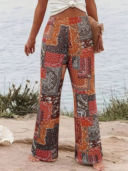 Women'S Summer New Casual Small Floral Patchwork Cute Women'S Loose Long Pants