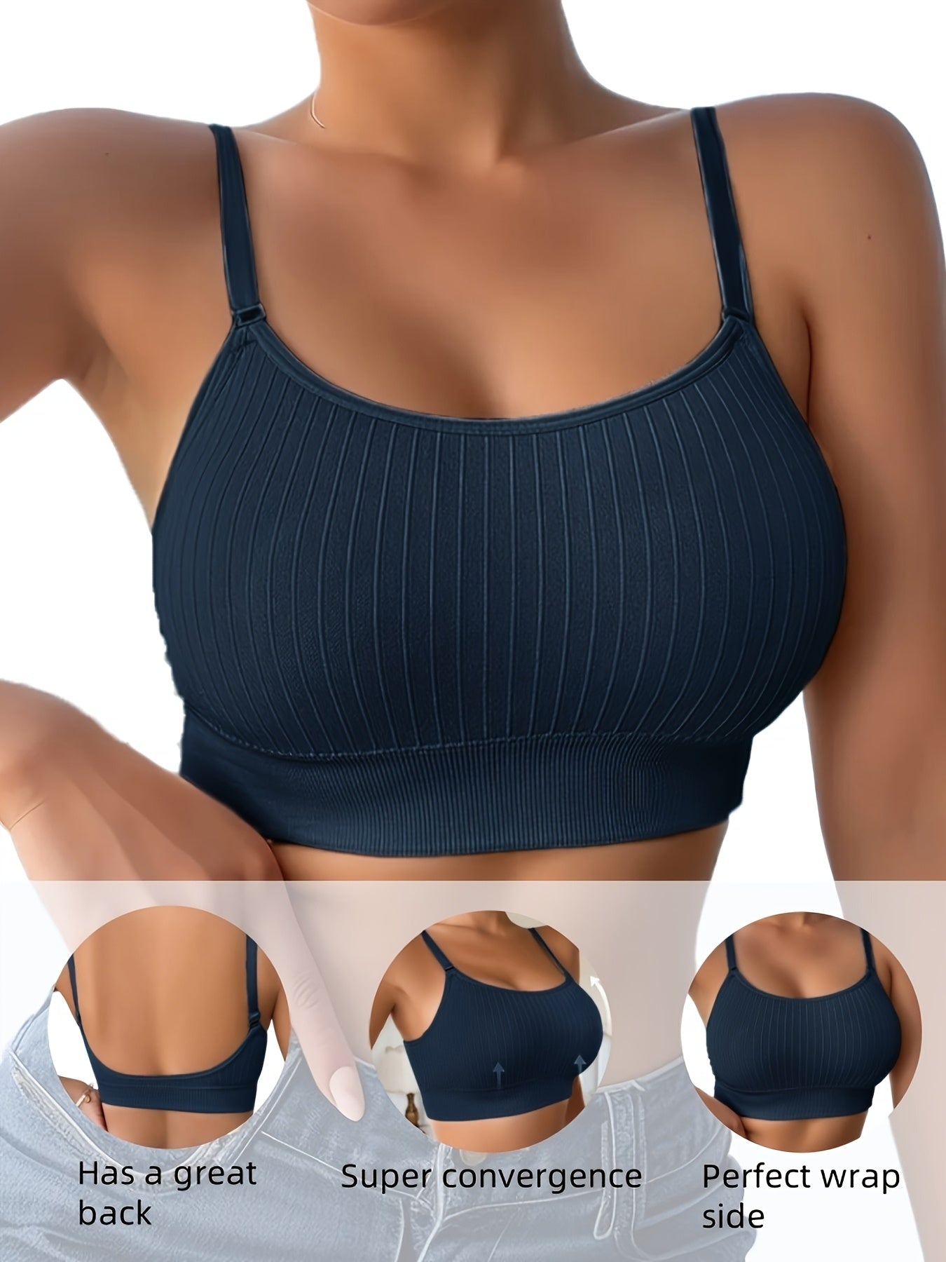 6pcs Women's U Back Sports Bra with Adjustable Straps And Removable Padded Bra