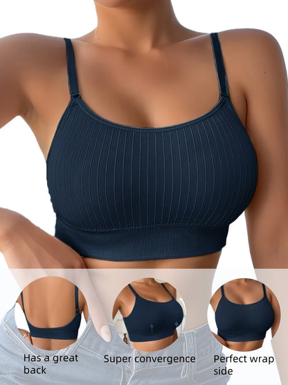 6pcs Women's U Back Sports Bra with Adjustable Straps And Removable Padded Bra
