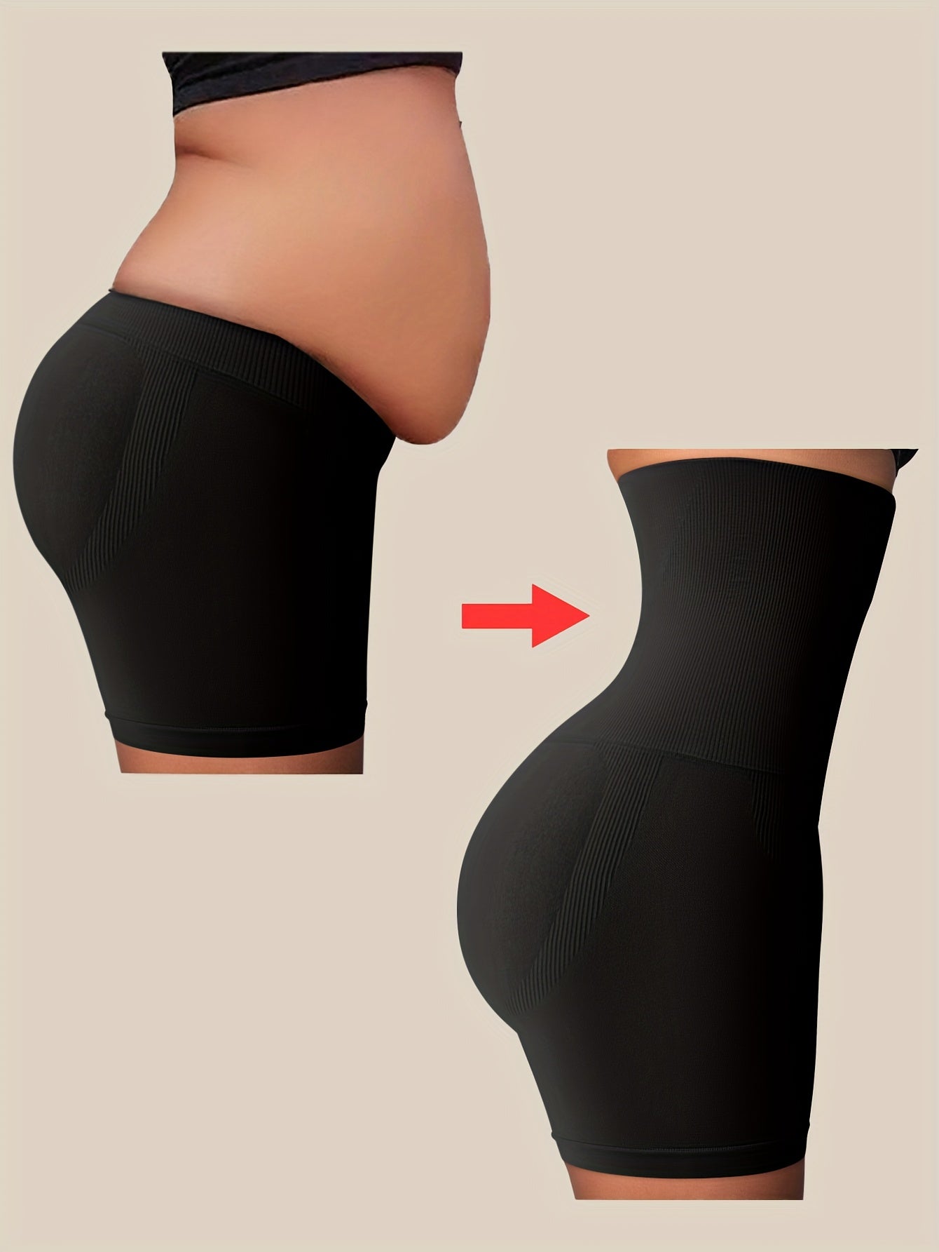 1pc Shaping High-waist Briefs That Smooth and Contour Your Silhouette, Offering Firm Support and Comfort for a Sleek, Elegant Look Throughout the Day