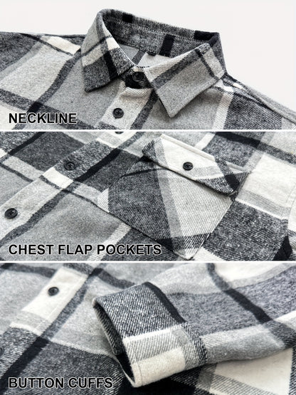 This Unisex, Retro-style Casual Shirt Features A Classic Plaid Design And A Minimalist Aesthetic. The Collared Design Makes It Suitable For Year-round Wear, And The Loose, Comfortable Fit Caters To Various Styling Needs. A Small Gift Is Included.