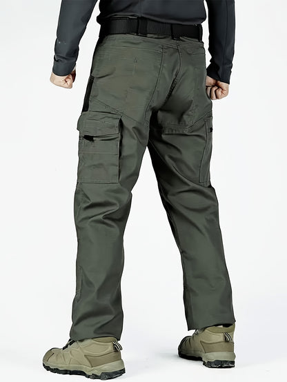2pcs Men'S Tactical Pants - Heavy-Duty, Adjustable Belt & Multi-Pocket Design, Durable Outdoor Pants For Hiking, Hunting, Climbing, Casual Wear