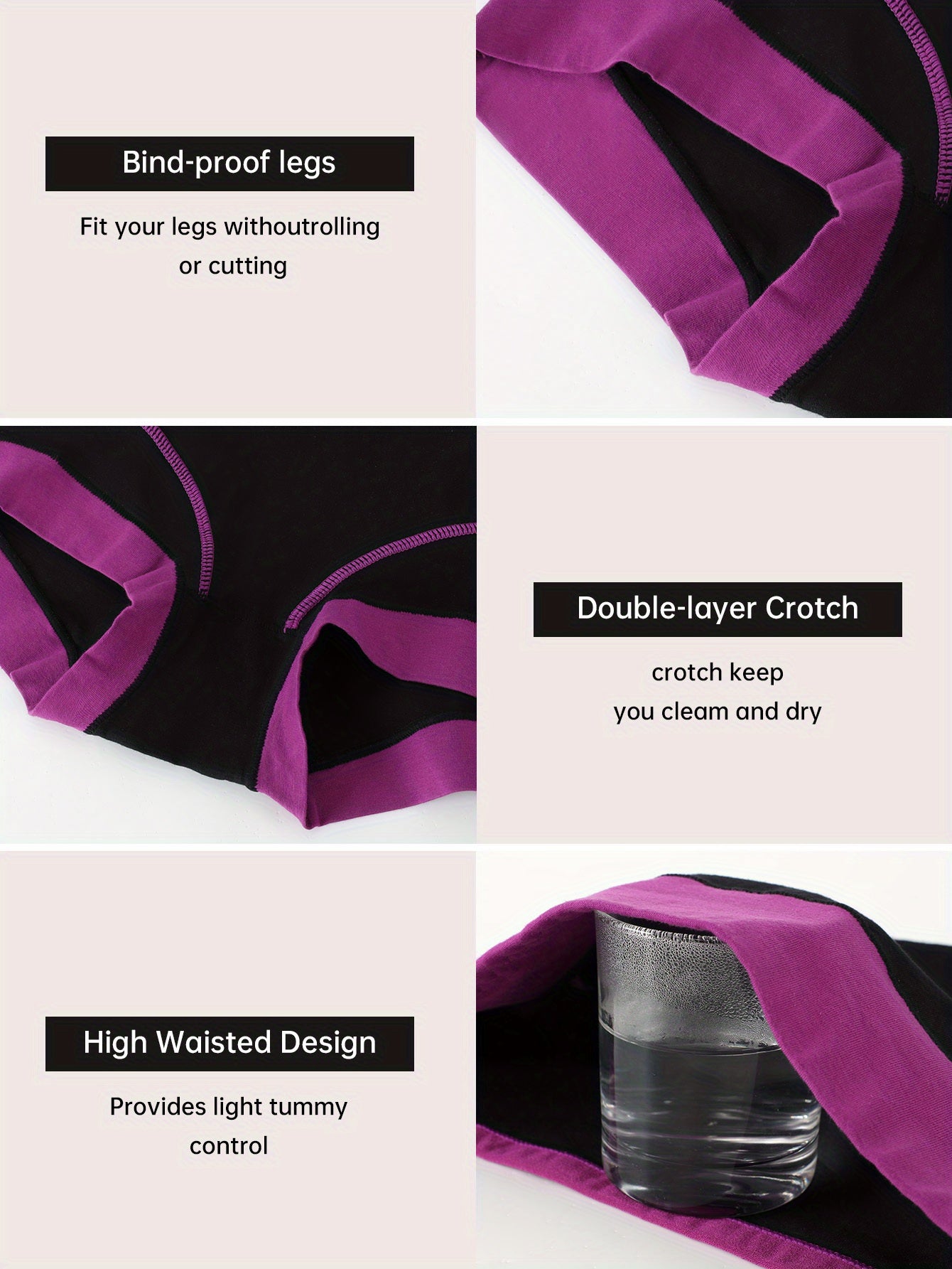 Set of 4 High Waist Women'S Boxer Briefs with Full Coverage And Contrast Colors, Comfortable And Breathable Spliced Design - The Top Choice for Women