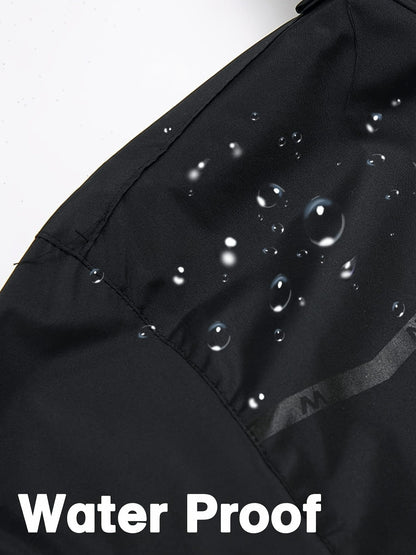 Men'S Rain Jacket Waterproof with Zipped Pockets Windproof Rain Jacket with Hooded