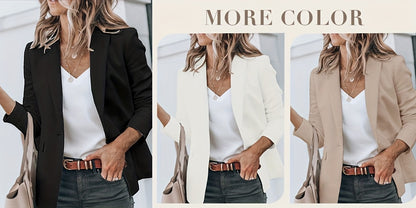 Ladies' Relaxed Blazers with an Open Front And Long Sleeves, Suitable for Work Or Office Wear