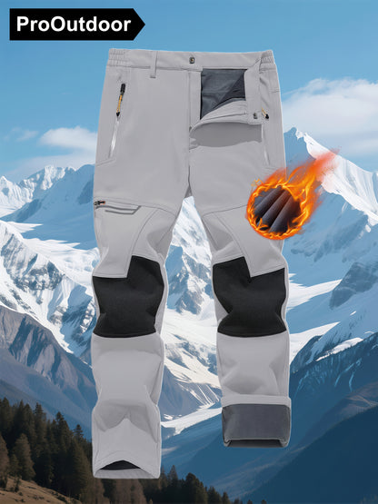 Men's Winter Fleece Pants Outdoor Softshell Pants Thickened Warm Lined Camping Fishing Trekking Hiking Pants Casual Trousers
